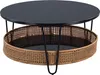 Couchtisch Sofia mit Rattan - H=40cm, D=80cm Produktbild-Vorschau 2