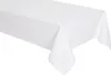 A white tablecloth is draped over a table, with one corner hanging down. Produktbild-Vorschau