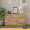 A wooden sideboard with decorative items and a plant in a pot. A lamp is on top of the sideboard. Anteprima dell’immagine prodotto