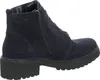 A side view of a dark blue suede bootie with laces and a zipper. Anteprima dell’immagine prodotto