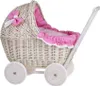 Lili Puppenwagen aus Weide mit Besatz in Pink 48X28 H26/47 Produktbild-Vorschau 8