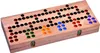 A wooden board game with colored playing pieces arranged on it. Náhľad obrázku produktu
