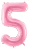 Folienballon Zahl „5“, 86cm, rosa Produktbild-Vorschau 1