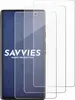 Three clear screen protectors are shown layered over a smartphone. Produktbild-Vorschau