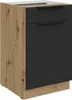 Meuble bas LUNARA avec tiroir - largeur 50 cm, noir / chêne Voir les images du produit 1