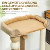 A close-up view of the top platform and part of a cat tree, with text overlay. Anteprima dell’immagine prodotto