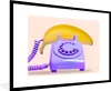 MuchoWow® Gerahmtes Poster Banane - Telefon - Lila - Gelb Produktbild-Vorschau 1