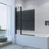 Badewannenaufsatz Schwarz matt 110 x 140 cm Duschtrennwand Produktbild-Vorschau 4