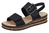 Rieker Comfortabel  Sandalen Plat - Zwart - Maat 38 Voir les images du produit 50