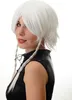 WIG ME UP Perücke Cosplay Kurz Weiß geflochten Zöpfe Produktbild-Vorschau 2