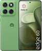 A green Motorola smartphone is shown from the front and back, with a marketing graphic on the screen. Náhľad obrázku produktu