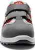 Front view of a grey and red safety sandal. Produktbild-Vorschau