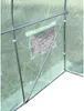 Close-up view of the interior of a green greenhouse with metal framing and a small window. Produktbild-Vorschau