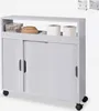 Armoire de salle de bain à roulettes, 2 portes Voir les images du produit 4