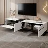 A modern living room with a TV stand and a TV mounted on the wall. Anteprima dell’immagine prodotto