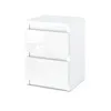 A white bedside table with two drawers. Produktbild-Vorschau