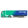 A green and blue semi-trailer truck with the Falken logo on the side, shown from a side view against a white background. Produktbild-Vorschau