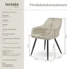tectake® Esszimmerstuhl Marilyn gepolstert, in Samtoptik, Produktbild-Vorschau 7