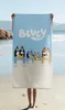 Telo da spiaggia in cotone blu con stampa premium, 70x140 Anteprima dell’immagine prodotto 2