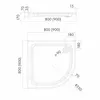 Duschwanne Viertelkreis 90x90x17 Sanitäracryl Duschtasse Produktbild-Vorschau 3