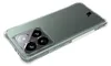 A clear phone case with a phone inside, shown from a diagonal angle. Produktbild-Vorschau