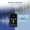 A black portable audio device with a screen and buttons, set against a blurred background of people in a large hall, with sound wave graphics and a slider indicating noise reduction levels. Náhľad obrázku produktu