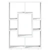 A white, modern bookshelf with multiple compartments, shown against a white background. Náhled obrázku produktu