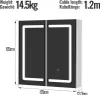 MIADOMODO Zrcadlová skříňka s LED osvětlením, 65 x 65 cm Náhled obrázku produktu 1