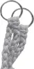 A close-up view of two silver rings with gray rope attached, forming part of a hanging chair or basket. Náhled obrázku produktu