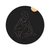 MuchoWow® Mauspad Mousepad Frau - Mond - Gold - Schwarz Produktbild-Vorschau 1