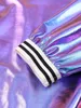 Close-up of a jacket sleeve cuff with a striped elastic band. Produktbild-Vorschau