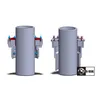 Diagrams showing a pipe fitting with a sealing mechanism, illustrating a leak prevention system. Voir les images du produit