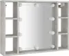 vidaXL Zrkadlová skrinka s LED betónom sivá 76x15x55 cm Náhľad obrázku produktu 3