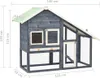 vidaXL Kaninchenstall Grau und Weiß 140x63x120 cm Tanne Produktbild-Vorschau 12