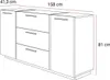 Kommode mit Schubladen ONYX Kaschmir Hochglanz 158 cm mit Produktbild-Vorschau 6