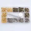 300 sad kožených nýtů Double Cap Rivet Tubular Metal Studs Náhled obrázku produktu 3