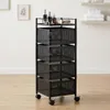 Desserte de service mobile noire pour salon de coiffure, Voir les images du produit 7