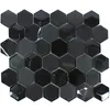 Mosaikfliesen Hexagon Glas Naturstein Iznik Schwarz 3D Produktbild-Vorschau 4