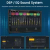 Collage showing a car infotainment system with EQ settings and speaker configuration. Podgląd zdjęcia produktu