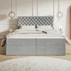 MOTIVENA Nero Chesterfield Boxspringbett 180x200 Grau Samt Produktbild-Vorschau 2