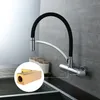 Wasserhahn Küche Wandmontage Schwarz,180° drehbar Silikon Produktbild-Vorschau 7
