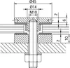 Glaspunkthalter Punkt 45, 8 - 20 mm Glas, Edelstahl Produktbild-Vorschau 2