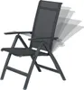 A dark grey folding garden chair with multiple reclining positions shown. Produktbild-Vorschau