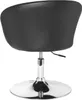 A black leather-look armchair with a chrome base and adjustable height. Produktbild-Vorschau