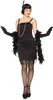 A woman wearing a black 1920s flapper costume. Produktbild-Vorschau