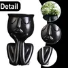 Kreative Vase in nordischer Charakterform, Sukkulenten, Produktbild-Vorschau 3