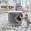 Griffoir robuste pour chat, petit 38cm, gris avec plume et Voir les images du produit 4