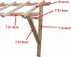A close-up view of a wooden structure, likely a part of a canopy or awning, with dimensions indicated by red arrows and text. Podgląd zdjęcia produktu