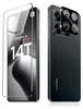 A collage showing a smartphone with a screen protector and a camera lens protector. Produktbild-Vorschau