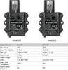 Two identical DC brushless water pumps are displayed side-by-side, with a table of specifications below them. Podgląd zdjęcia produktu